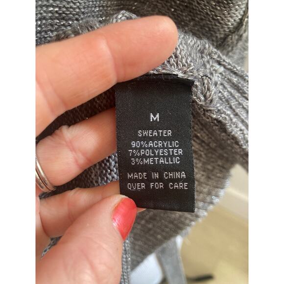 IZ Byer Grey Cardigan With Waist Tie, Size M - Picture 6 of 7